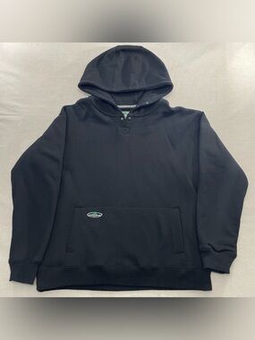 Arborwear Double Thick Hoodie Mens XL Black Heavyweight Henley Snap Workwear